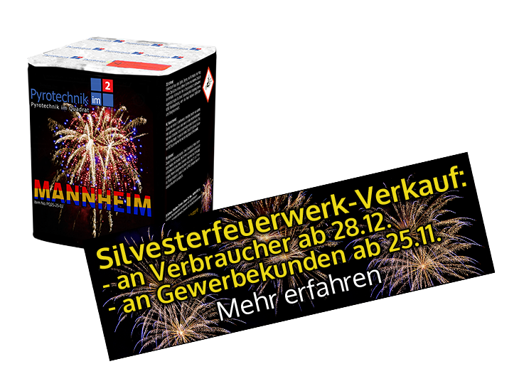 Silvesterfeuerwerkverkauf 2024 - für weitere Infos hier klicken